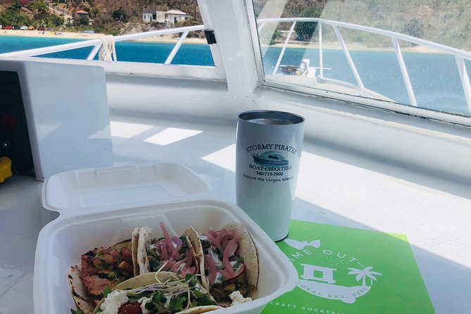 Circle the Island of St. John | Lunch stop at Lime Out (Taco Boat) - A full day circling St. John by boat