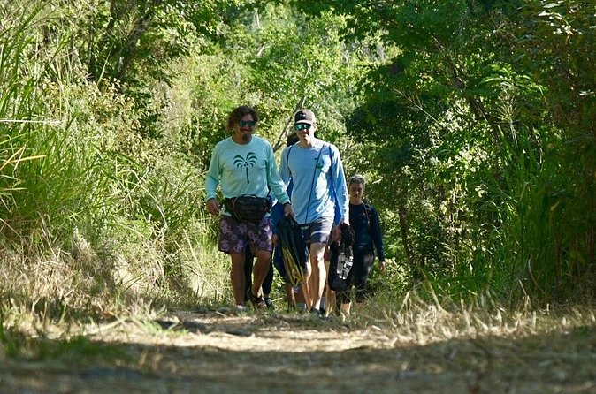 Honeymoon Beach Eco Hike and Snorkel - The walk back and the island stories