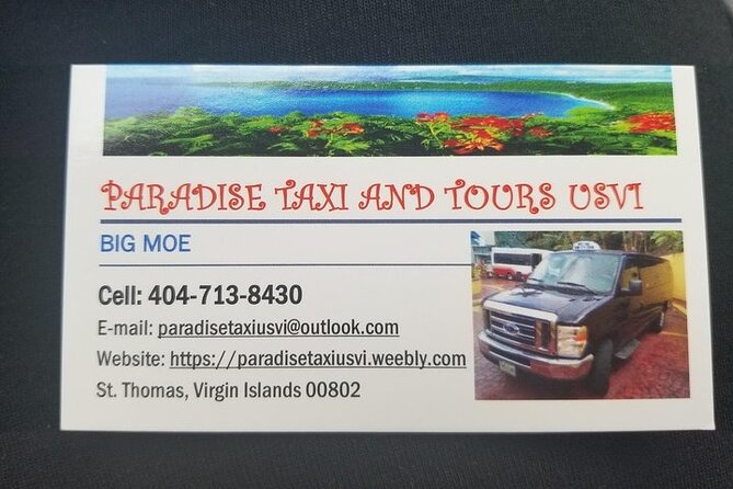 PARADISE TAXI & TOURS USVI-St. Thomas- Airport Transfer to Ritz Carlton Elysian - Key points before you book