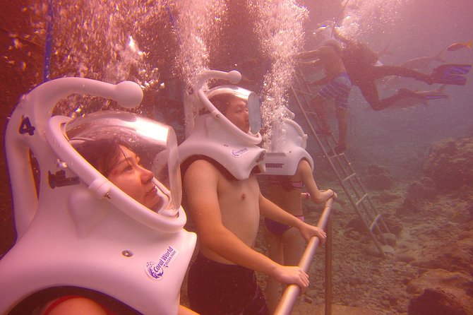 Sea Trek Helmet Dive at Coral World Ocean Park - Walking Near the Underwater Observation Tower