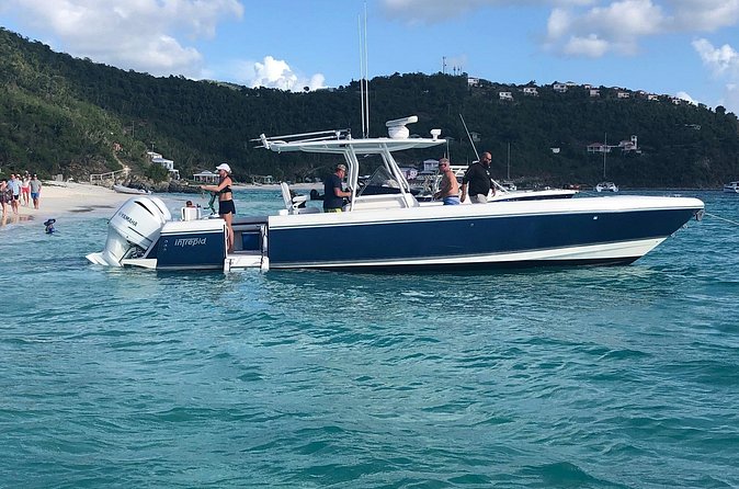 St Thomas Full-Day Boat Rental 37' Intrepid Powerboat - Snorkeling gear, drinks, and lunch stops