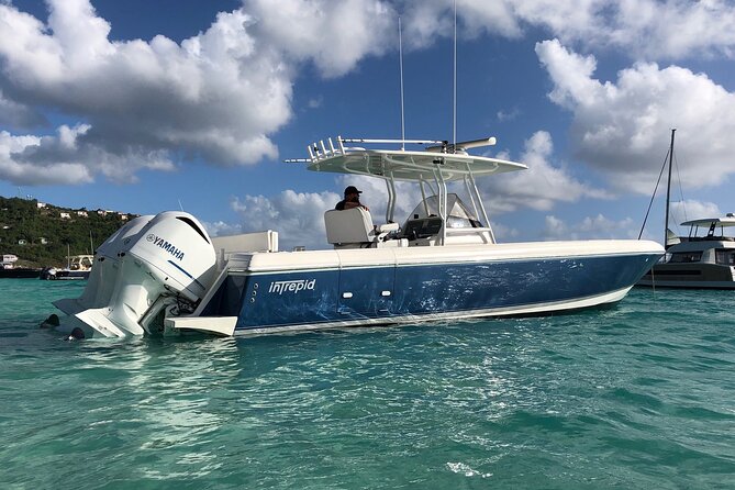 St Thomas Full-Day Boat Rental 37' Intrepid Powerboat - What a St. John route can include